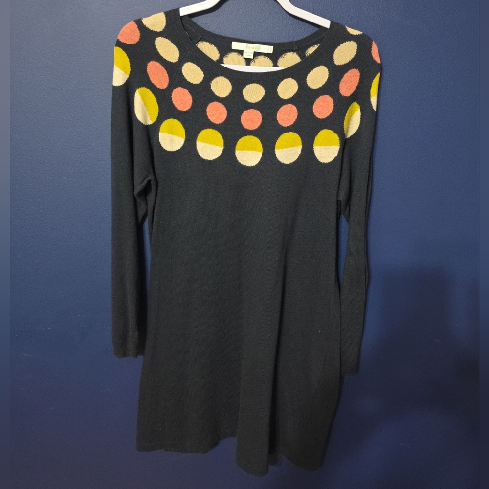Boden dress long sleeve  cotton and cashmere blend size 10 blue